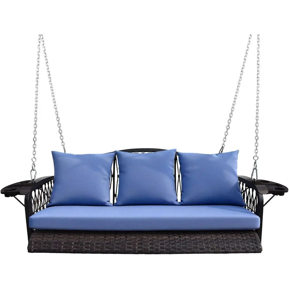 Heavy-Duty 3-Seat Porch Swing with Cushions and Upgraded Cup Holders, Supporting Up to 900 LBS for Outdoor Patio Use
Heavy-Duty 3-Seat Porch Swing with Cushions and Upgraded Cup Holders, Supporting Up to 900 LBS for Outdoor Patio Use