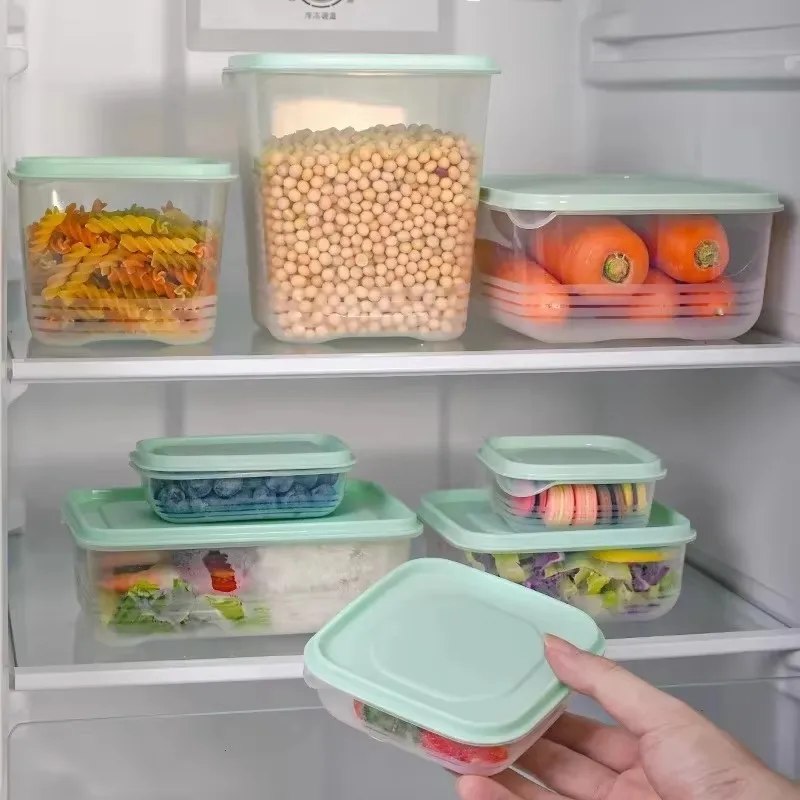 10-piece kitchen refrigerator food container set - square storage boxes - portable transparent sealed containers
10-piece kitchen refrigerator food container set - square storage boxes - portable transparent sealed containers