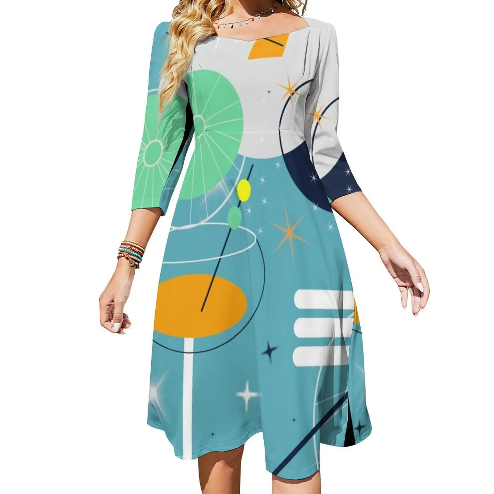 Cocktail Time Retro Atomic Abstract Flare Dress elegant guest wedding dress women evening dress long women summer Clothing
Cocktail Time Retro Atomic Abstract Flare Dress elegant guest wedding dress women evening dress long women summer Clothing