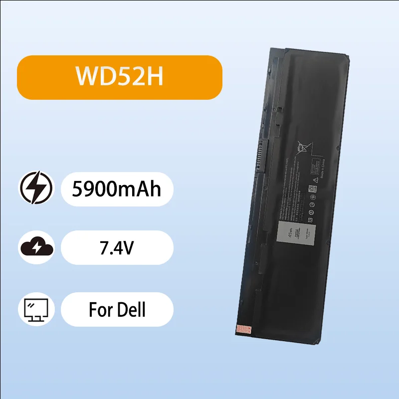 7.4V 5900mAh WD52H Battery For Dell Latitude E7240 E7250 VFV59 W57CV Smart Protection Stable Output Durable Slim Lightweight
7.4V 5900mAh WD52H Battery For Dell Latitude E7240 E7250 VFV59 W57CV Smart Protection Stable Output Durable Slim Lightweight