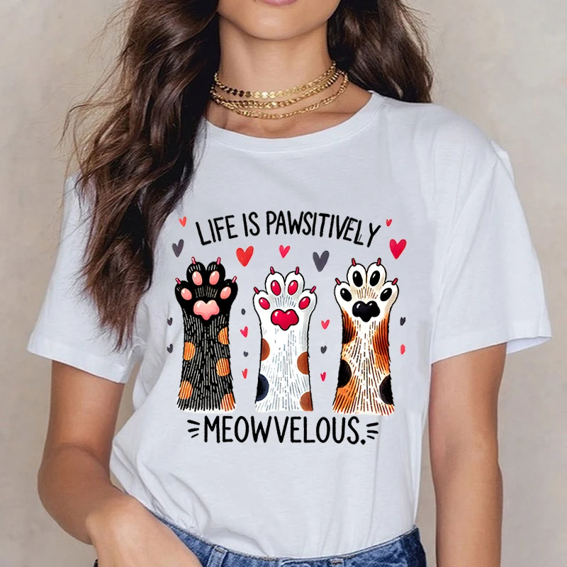 New Unisex Fashion O Neck Tops Cat Life Is Pawsitively Meowvelous Printing Shirt Short Sleeve T Shirt Casual Shirt Summer Top
New Unisex Fashion O Neck Tops Cat Life Is Pawsitively Meowvelous Printing Shirt Short Sleeve T Shirt Casual Shirt Summer Top