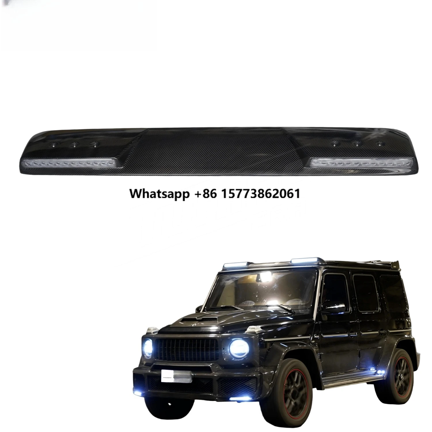 Upgrade G800 B Style Roof Light for G Wagon W463A W464 G500 G63 Dry Carbon Fiber Rear Roof Spoiler
Upgrade G800 B Style Roof Light for G Wagon W463A W464 G500 G63 Dry Carbon Fiber Rear Roof Spoiler