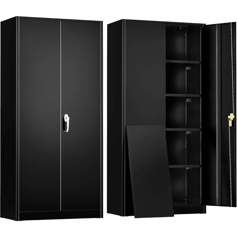 Metal Storage Cabinet with 2 Doors and 4 Adjustable Shelves, Lockable Steel Cabinet for Home Office, Garage, School
Metal Storage Cabinet with 2 Doors and 4 Adjustable Shelves, Lockable Steel Cabinet for Home Office, Garage, School