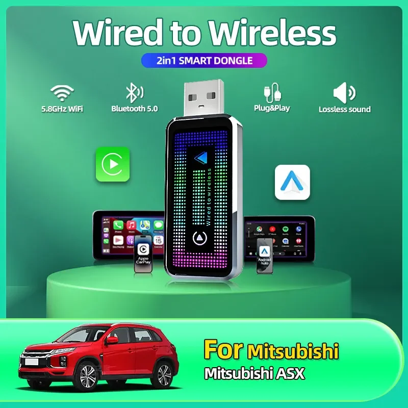 2025 New 2in1 Wireless Android Auto Adapter Carplay Smart Dongle Plug and Play CarPlay&Android Car AI Box For Mitsubishi ASX
2025 New 2in1 Wireless Android Auto Adapter Carplay Smart Dongle Plug and Play CarPlay&Android Car AI Box For Mitsubishi ASX