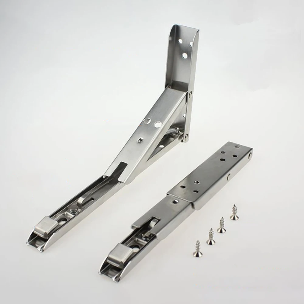 2Pcs Triangle Folding Angle Shelf Bracket Heavy Duty Stainless Steel Collapsible Shelf Bracket for Table Work Bench Wall Mounted
2Pcs Triangle Folding Angle Shelf Bracket Heavy Duty Stainless Steel Collapsible Shelf Bracket for Table Work Bench Wall Mounted