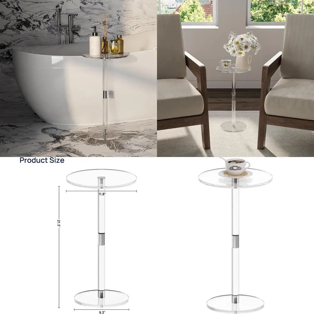 Compact Clear Acrylic Pedestal Table, 11.8 x 11.8 x 21.3, Round Side Table for Living Spaces, Easy Assembly
Compact Clear Acrylic Pedestal Table, 11.8 x 11.8 x 21.3, Round Side Table for Living Spaces, Easy Assembly