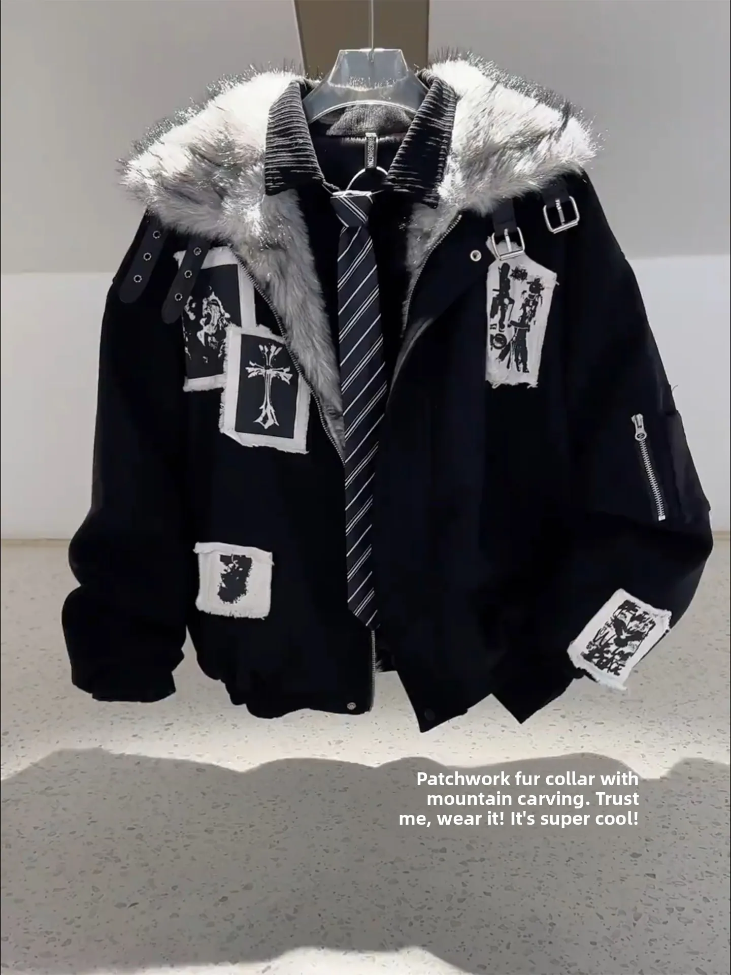 Мужская зимняя утепленная куртка Bla Patchwork Mountain Eagle с меховым воротником, хлопковая, молодежная, модная, прямого кроя
Мужская зимняя утепленная куртка Bla Patchwork Mountain Eagle с меховым воротником, хлопковая, молодежная, модная, прямого кроя