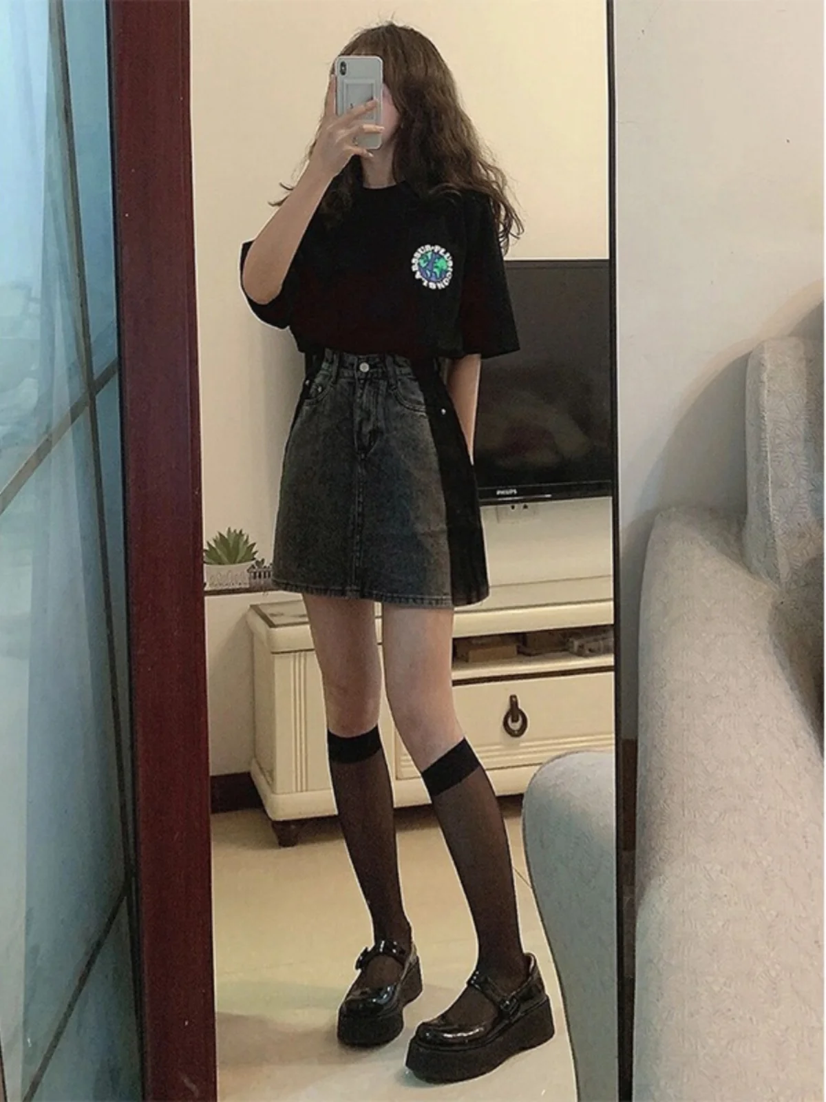 Slimming High Waist A-Line Skirt Denim Women's plus Size Summer Fashion Korean Style Commute Pure Color Short Skirt
Slimming High Waist A-Line Skirt Denim Women's plus Size Summer Fashion Korean Style Commute Pure Color Short Skirt