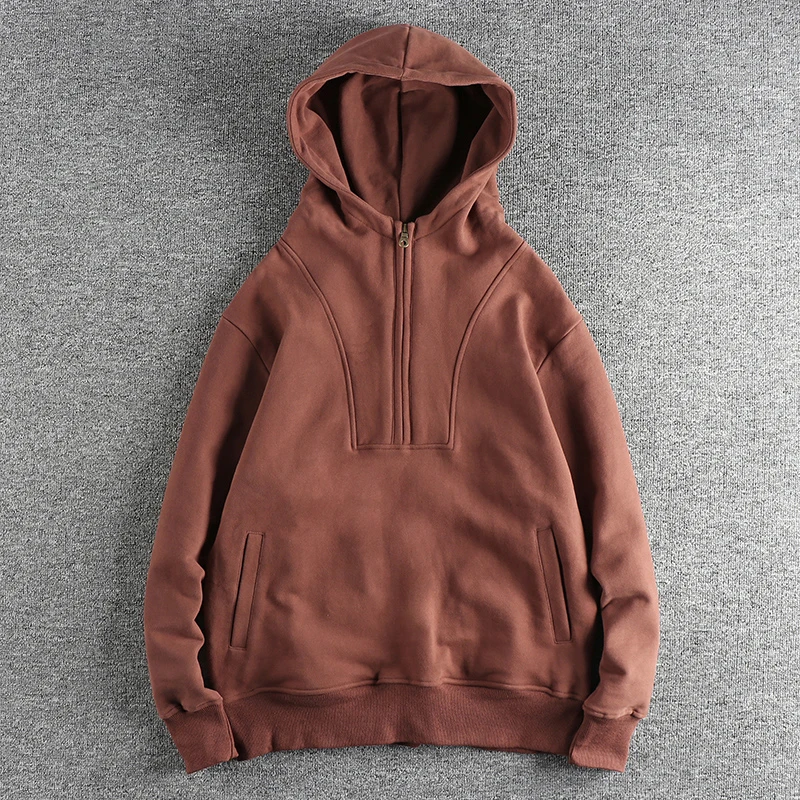 Heavyweight Fleece Lined Hoodie Men's Thickened Half Open Collar Sweatshirt Retro Warm Style Autumn Winter Casual Outerwear
Heavyweight Fleece Lined Hoodie Men's Thickened Half Open Collar Sweatshirt Retro Warm Style Autumn Winter Casual Outerwear