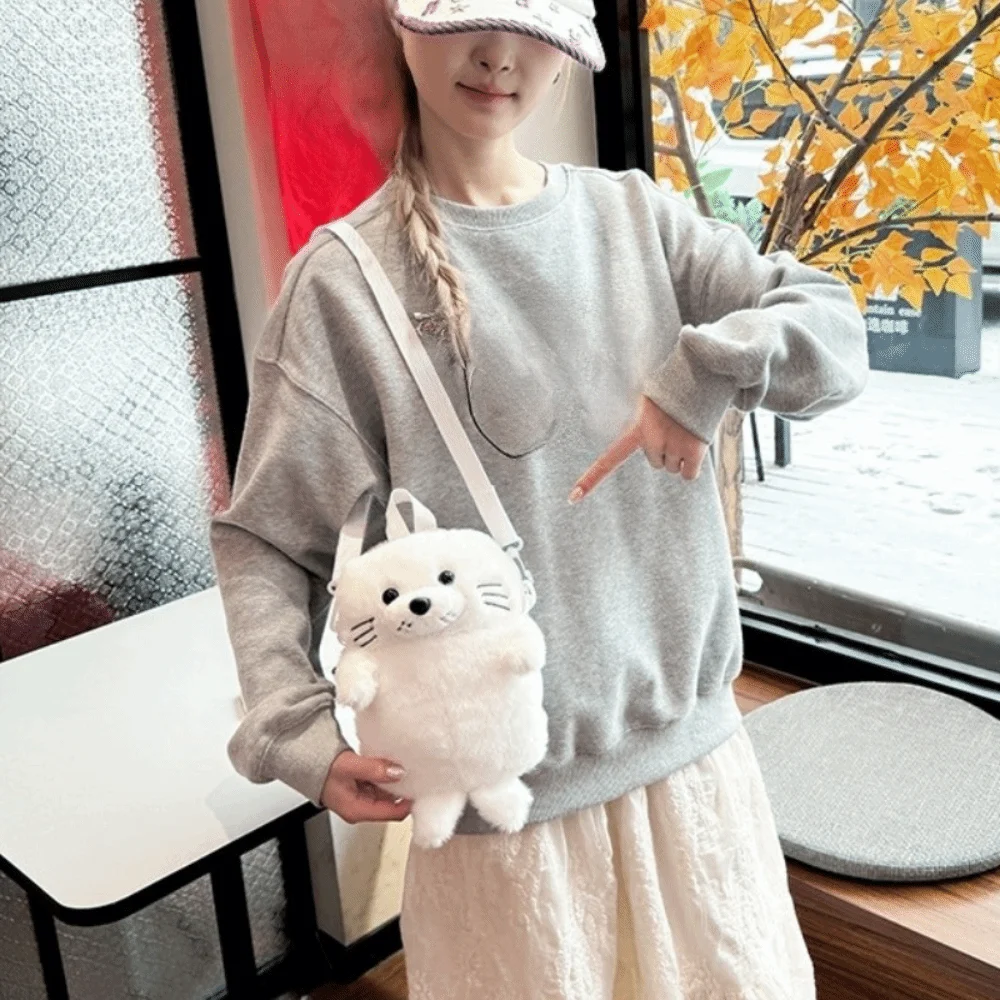 Soft Fluffy Cute Seal Shoulder Bag Cartoon Lightweight Phone Bag Fabric Adjustable Straps Crossbody Bag Women's Accessories
Soft Fluffy Cute Seal Shoulder Bag Cartoon Lightweight Phone Bag Fabric Adjustable Straps Crossbody Bag Women's Accessories