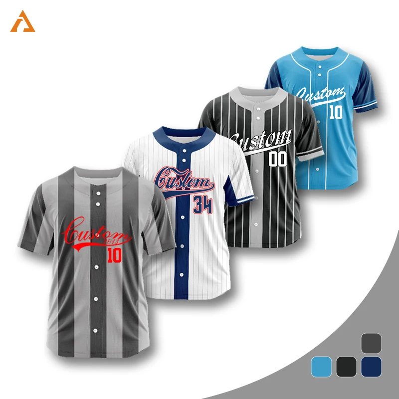 Customizable Sublimation Baseball Team Uniform Shirt Print Name Number Stripe Hip Hop Sportswear Baseball Jersey Men/Women/Kids
Customizable Sublimation Baseball Team Uniform Shirt Print Name Number Stripe Hip Hop Sportswear Baseball Jersey Men/Women/Kids