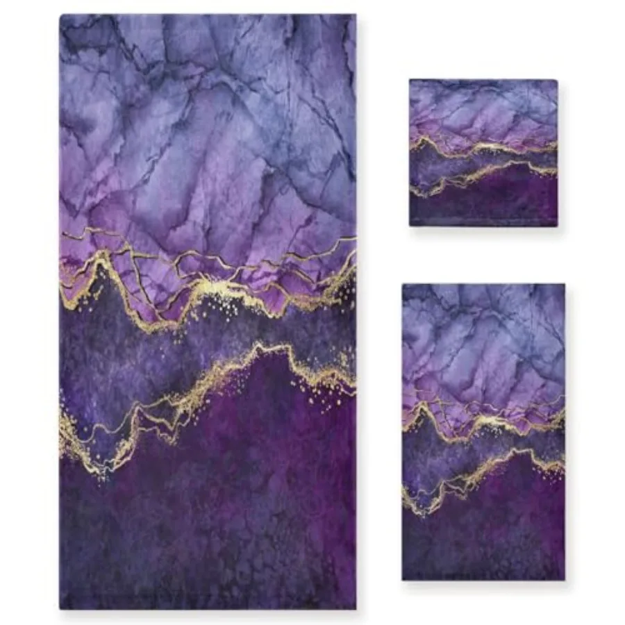 Purple Marble Bath Towels SetUltra Soft 3 Piece Abstract Gold Texture Aesthetic Modern Towel Set for Bathroom 1 Bath Towel 1 Ha
Purple Marble Bath Towels SetUltra Soft 3 Piece Abstract Gold Texture Aesthetic Modern Towel Set for Bathroom 1 Bath Towel 1 Ha