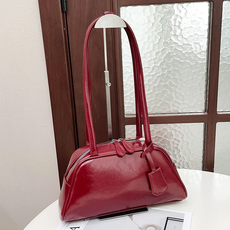 Red Pu Leather Shoulder Bag for Women 2025 French Style Female Underarm Bags Black Coffee Boston Handbags Fashion Armpit Purse
Red Pu Leather Shoulder Bag for Women 2025 French Style Female Underarm Bags Black Coffee Boston Handbags Fashion Armpit Purse