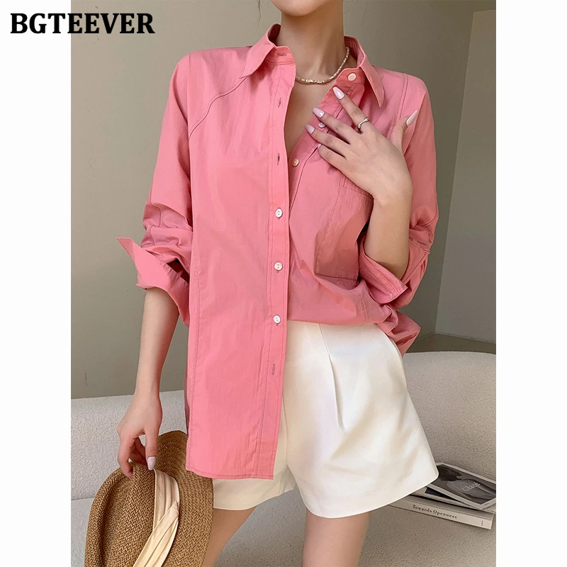 BGTEEVER Casual Long Sleeve Single-breasted Female Shirts Stylish Loose Pocket Lapel Blouses for Women
BGTEEVER Casual Long Sleeve Single-breasted Female Shirts Stylish Loose Pocket Lapel Blouses for Women