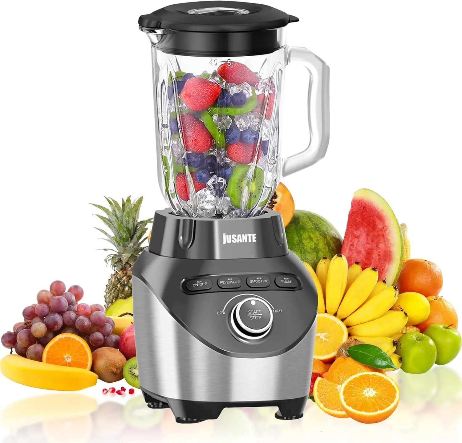 Professional Blender with 1200 Watts and 64 oz Glass Jar Kitchen Countertop Blender for Shakes and Smoothies with High Speed
Professional Blender with 1200 Watts and 64 oz Glass Jar Kitchen Countertop Blender for Shakes and Smoothies with High Speed