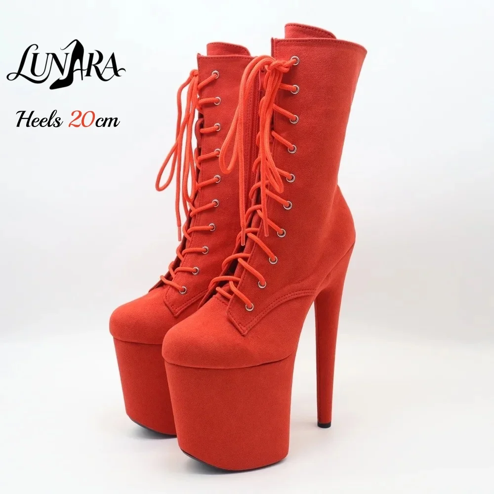 20cm/8Inch Bright Orange Faux Suede Platform High Heel Ankle Boots Lace-Up Zipper Non-slip Gothic Pole Dance Ladies Rave Fetish
20cm/8Inch Bright Orange Faux Suede Platform High Heel Ankle Boots Lace-Up Zipper Non-slip Gothic Pole Dance Ladies Rave Fetish