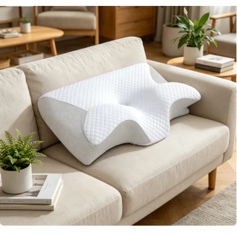 Butterfly Memory Foam Neck Pillow Ergonomic Contoured Design Relieves Neck Pain Soft Support Pillow for Sound Sleep
Butterfly Memory Foam Neck Pillow Ergonomic Contoured Design Relieves Neck Pain Soft Support Pillow for Sound Sleep