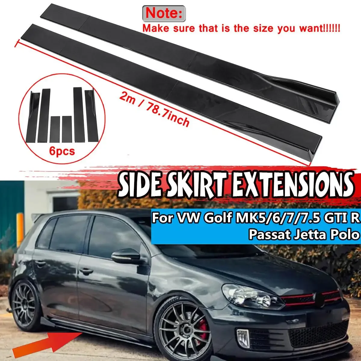 6PCS 2m Universal Side Skirt Extensions Car Side Skirts Winglet Splitters Lip For BMW For Benz For Honda For Audi For VW
6PCS 2m Universal Side Skirt Extensions Car Side Skirts Winglet Splitters Lip For BMW For Benz For Honda For Audi For VW
