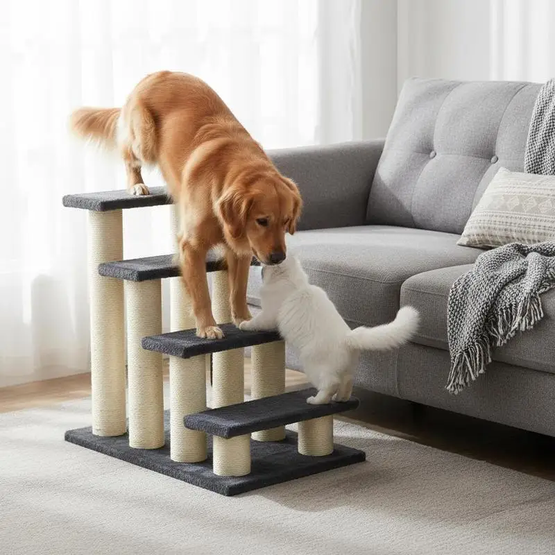 Dog Steps for Bed 4 Step Pet Stairs for Dog Cat ladder Scratch Post Grey
Dog Steps for Bed 4 Step Pet Stairs for Dog Cat ladder Scratch Post Grey