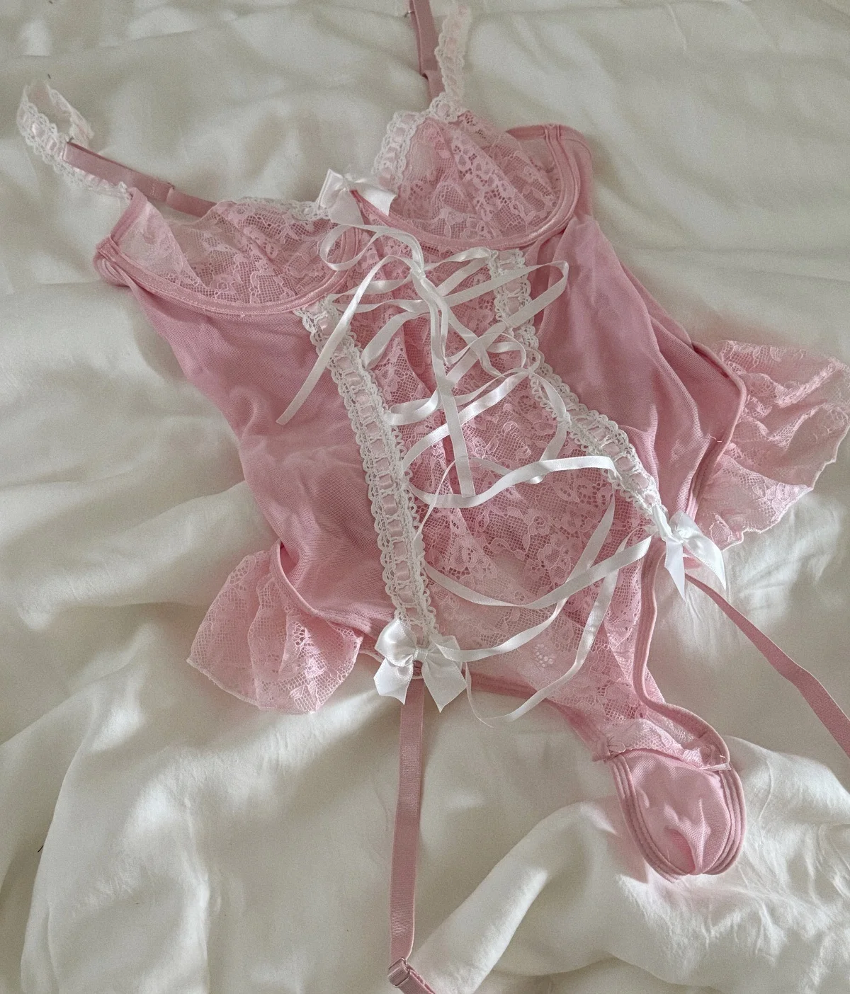 Cross Strap Gathering Top Lingerie Support Nightgown Women One-piece Lace Bow Pure Lust Underwear Bra
Cross Strap Gathering Top Lingerie Support Nightgown Women One-piece Lace Bow Pure Lust Underwear Bra