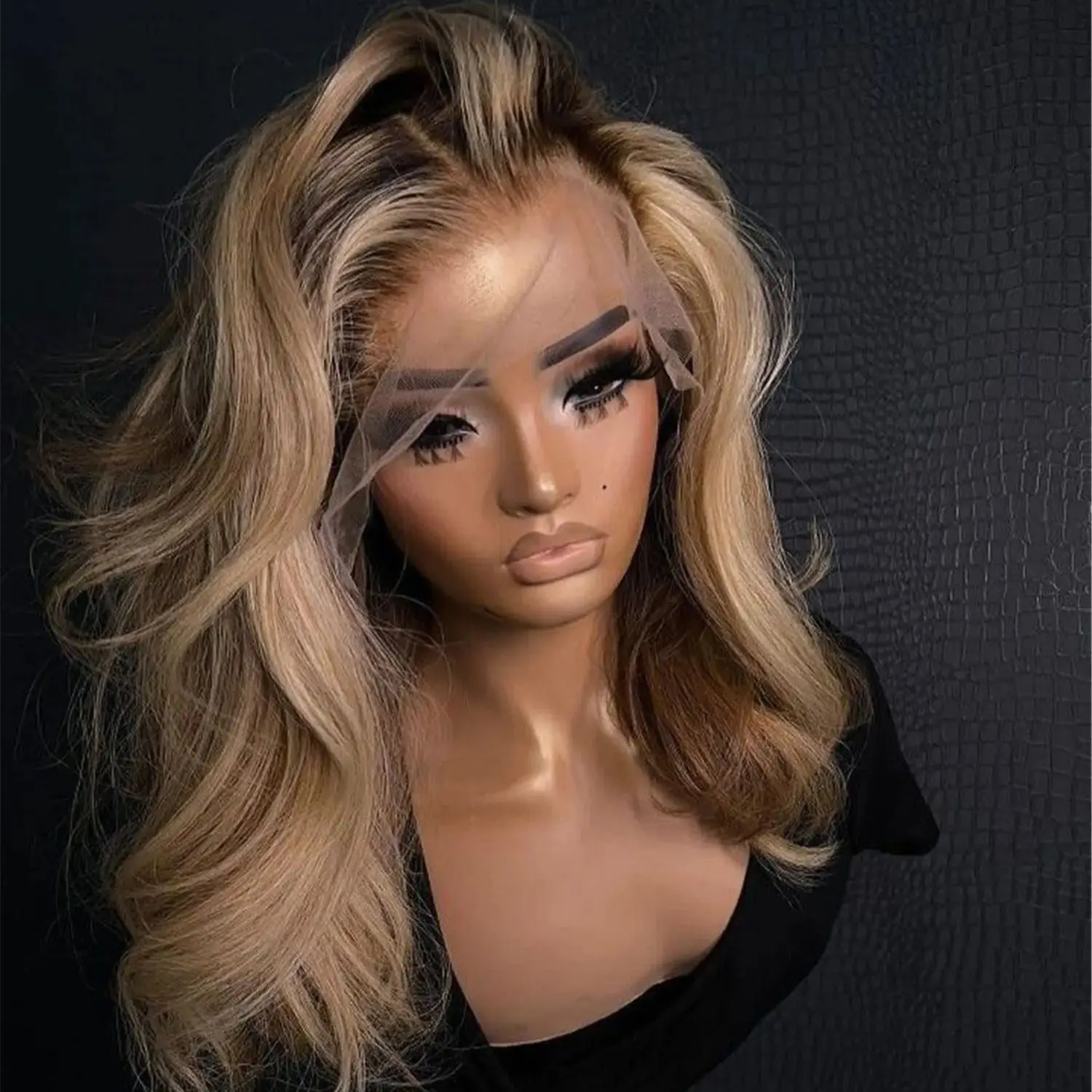 Blonde Brown Natural Synthetic Wig Body Wave Balayage Realistic Look Hairline 150% Density Gluelesss Wigs Female Daily Party Use
Blonde Brown Natural Synthetic Wig Body Wave Balayage Realistic Look Hairline 150% Density Gluelesss Wigs Female Daily Party Use