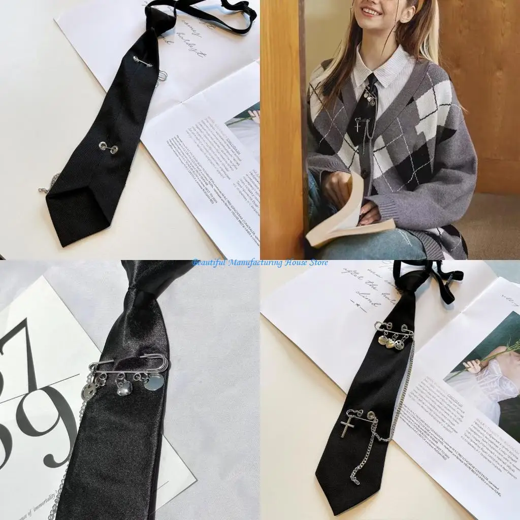 E56A Fashion Neckties for Students Unisex Color Necktie Metal Chain Neckwear
E56A Fashion Neckties for Students Unisex Color Necktie Metal Chain Neckwear