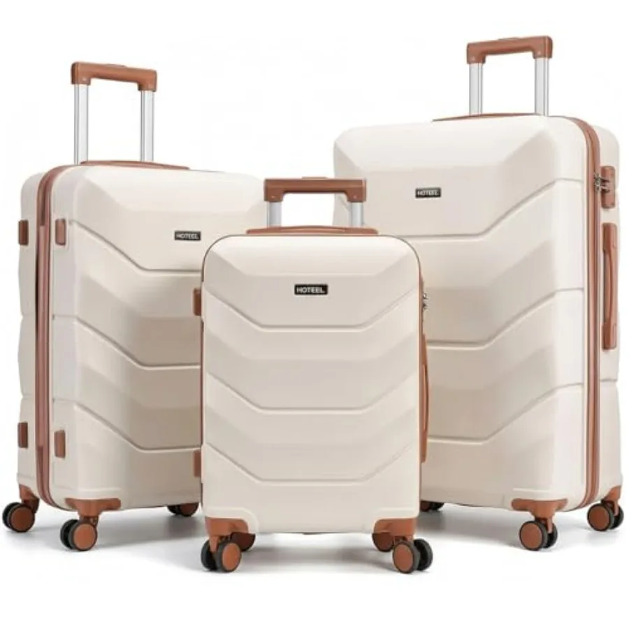 Hoteel 3-Piece Luggage Set with Spinner Wheels TSA Lock for Travel School Beige ABS Hardshell Suitcase Durable Wet-Dry Separati
Hoteel 3-Piece Luggage Set with Spinner Wheels TSA Lock for Travel School Beige ABS Hardshell Suitcase Durable Wet-Dry Separati