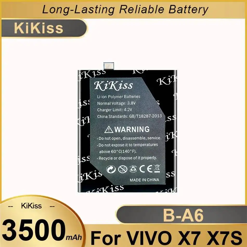 Для Vivo X7 X7S долговечный аккумулятор для мобильного телефона с высокой совместимостью B-A6 3500 мАч
Для Vivo X7 X7S долговечный аккумулятор для мобильного телефона с высокой совместимостью B-A6 3500 мАч