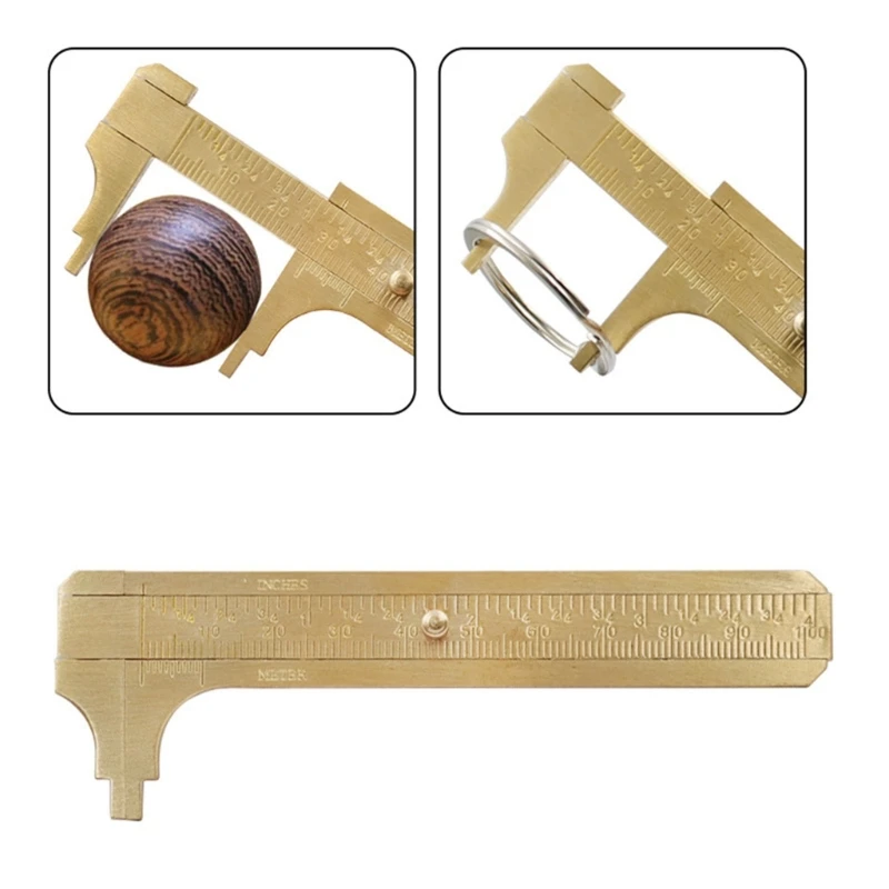 1PC 0-100mm Mini Brass Caliper Vernier Double Scale Measuring Ruler Vintage Portable Vernier Caliper Pocket Ruler for Jewelry
1PC 0-100mm Mini Brass Caliper Vernier Double Scale Measuring Ruler Vintage Portable Vernier Caliper Pocket Ruler for Jewelry