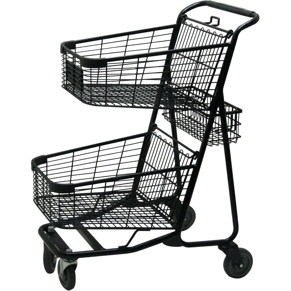 RW Rogers 2-Tier Black Powder Coated Express Shopping Cart, Model RWR-VER-5050BK
RW Rogers 2-Tier Black Powder Coated Express Shopping Cart, Model RWR-VER-5050BK
