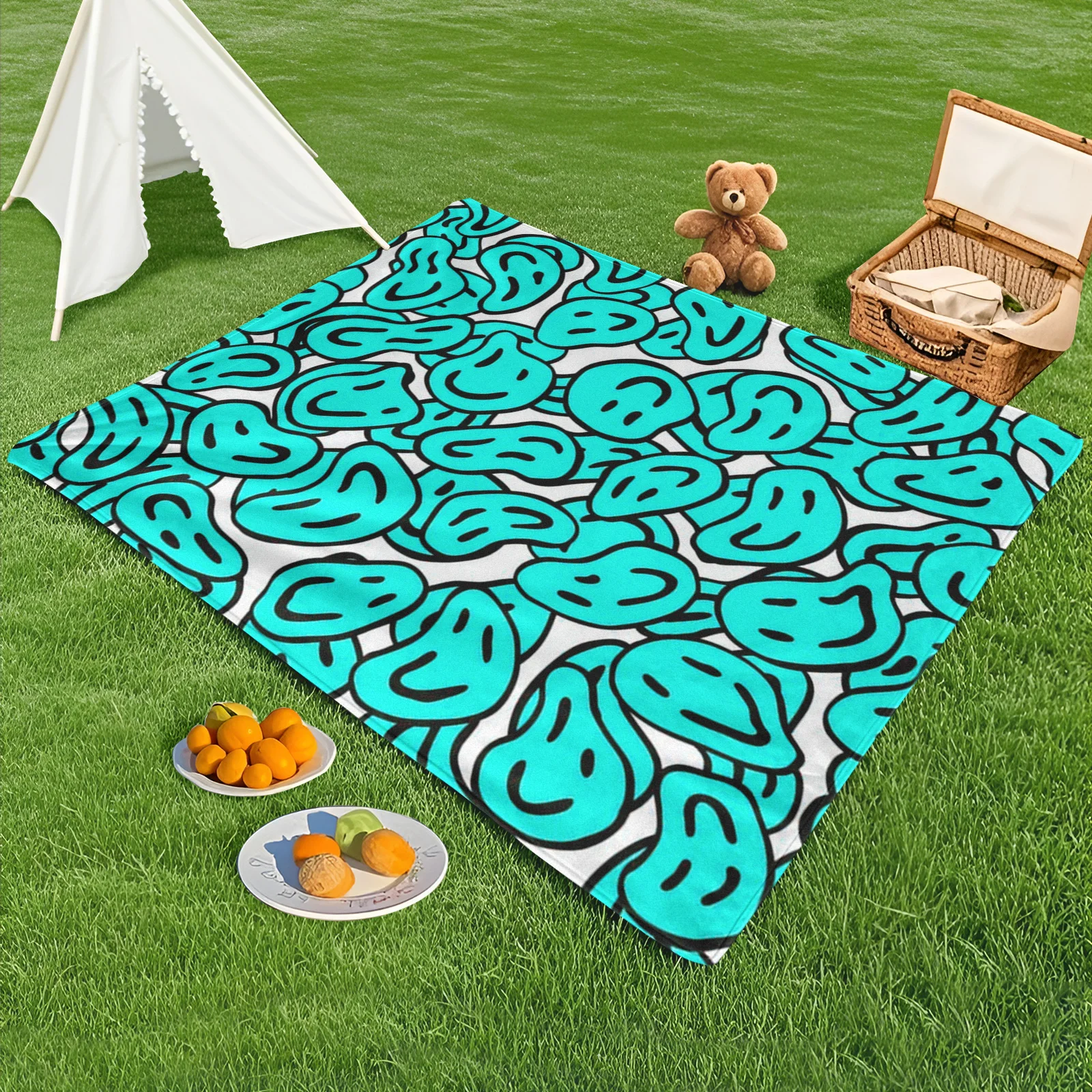 Cheerful Smile Pattern Blue White Repeating Design Outdoor Blanket For Picnics Beach And Camping Trips
Cheerful Smile Pattern Blue White Repeating Design Outdoor Blanket For Picnics Beach And Camping Trips