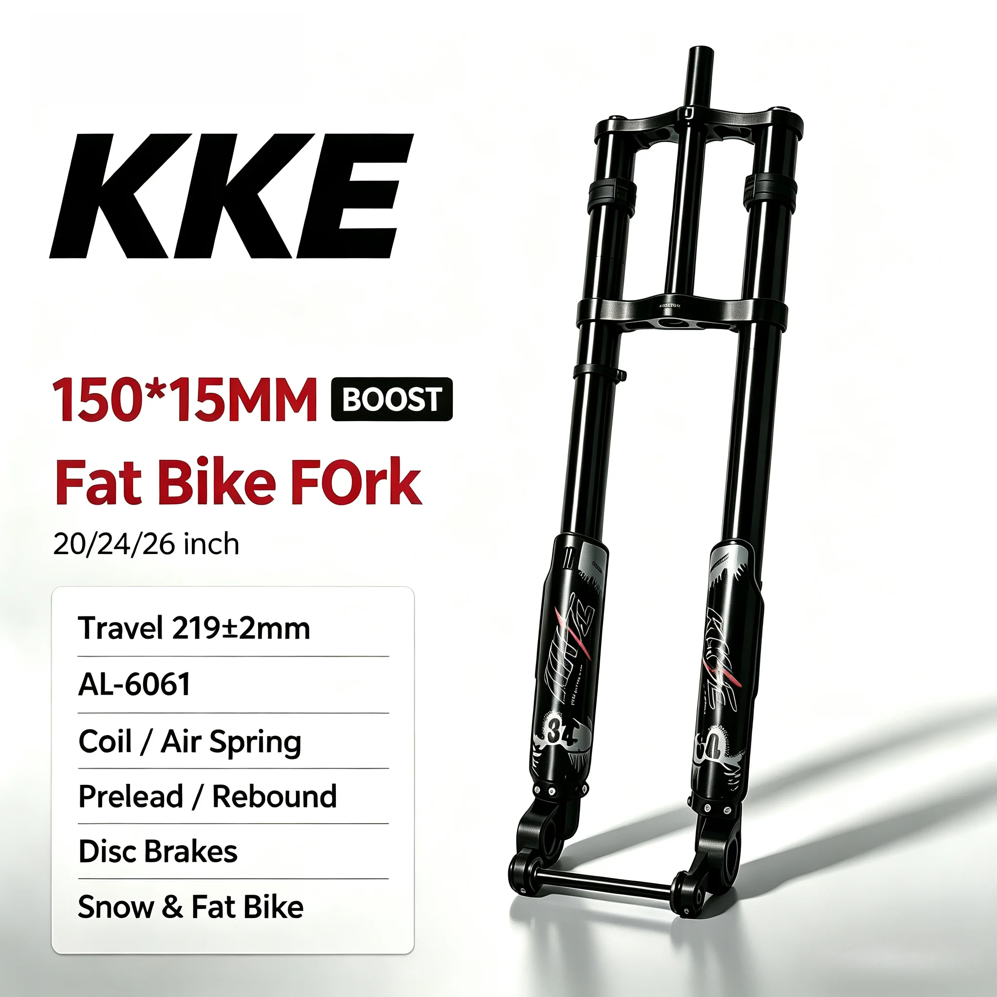KKE Double Shoulder Oil Spring Front Fork 600/660/750mm 20/24/26" Fat Snow Bike Straight Tube Disc Brake 150×15mm Thru Axle
KKE Double Shoulder Oil Spring Front Fork 600/660/750mm 20/24/26" Fat Snow Bike Straight Tube Disc Brake 150×15mm Thru Axle