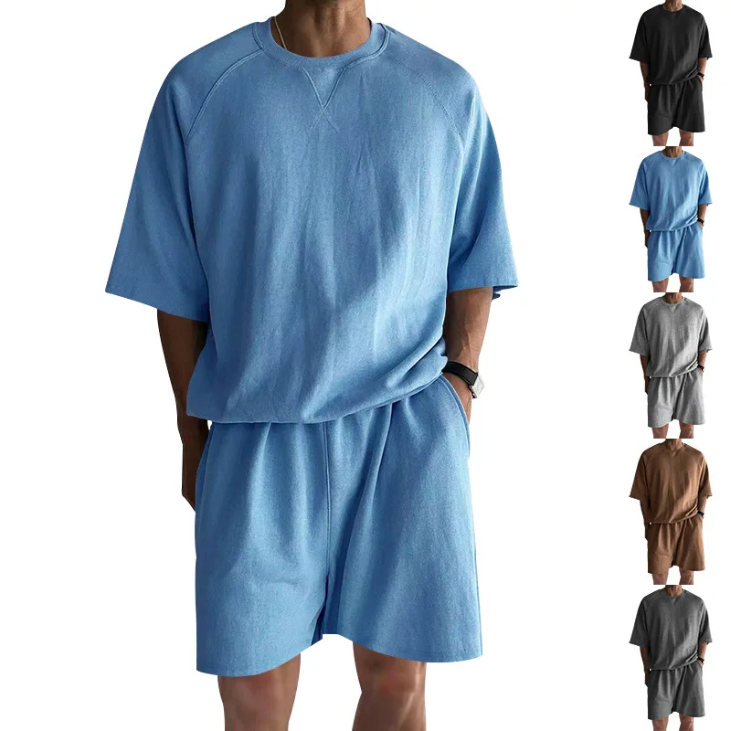 Summer fashion casual men's sportswear set short sleeve shorts comfortable quick-drying solid color embroidery two-piece set
Summer fashion casual men's sportswear set short sleeve shorts comfortable quick-drying solid color embroidery two-piece set