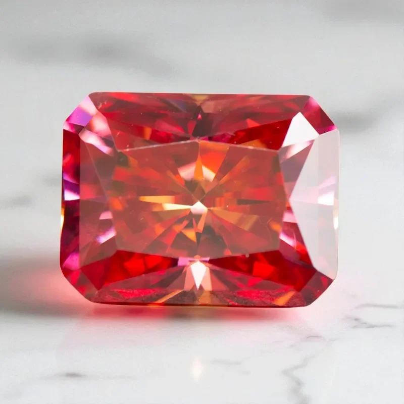 NEW Radiant Cut Moissanite Stone Watermelon Red VVS1 Gemstone For Jewelry Diy Making With GRA Certificate Pass Diamond Tester
NEW Radiant Cut Moissanite Stone Watermelon Red VVS1 Gemstone For Jewelry Diy Making With GRA Certificate Pass Diamond Tester