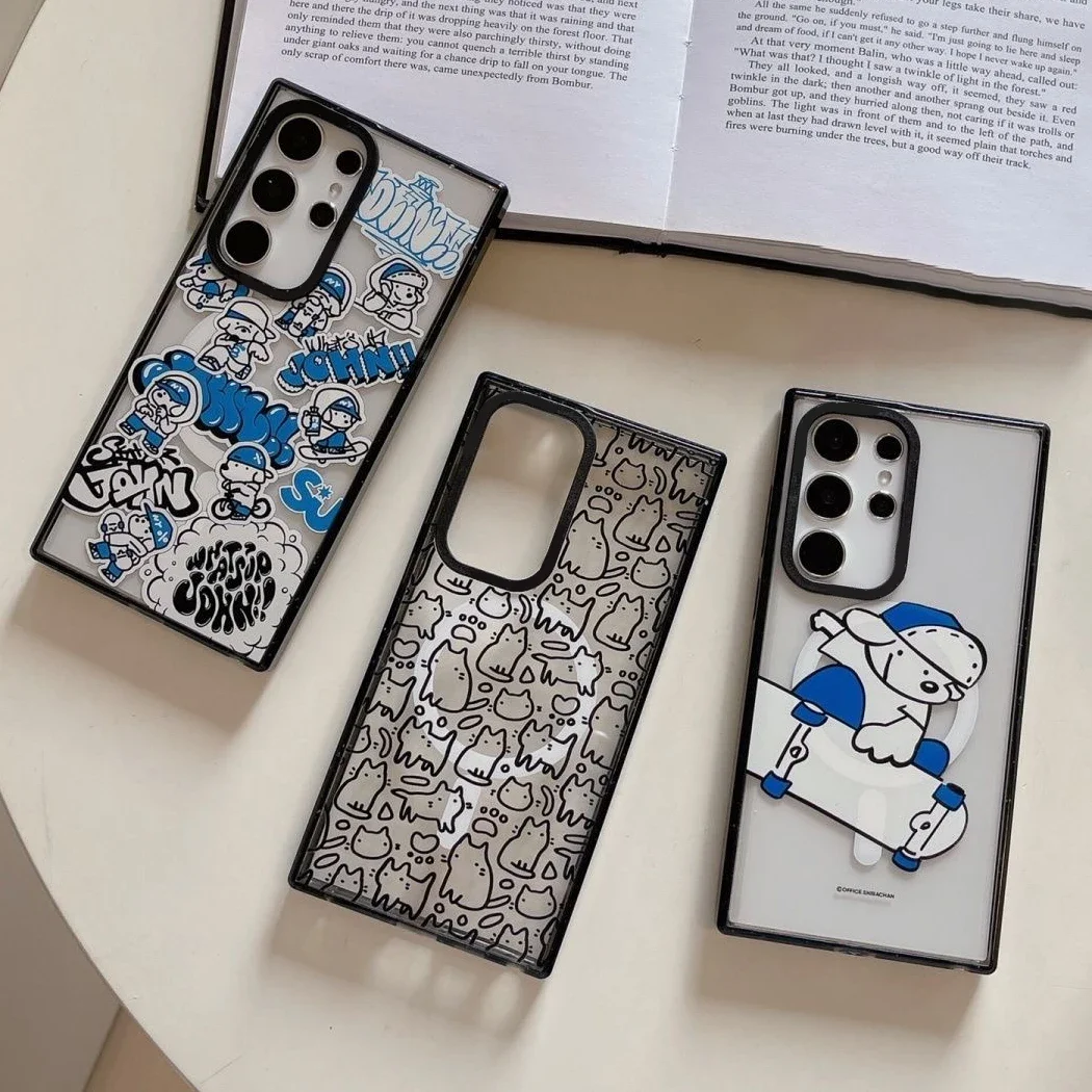 Skateboard Dog MagSafe Acrylic Black Border Case for Samsung Galaxy S22 Ultra S23 Ultra S24 Ultra Cover Protective Shell
Skateboard Dog MagSafe Acrylic Black Border Case for Samsung Galaxy S22 Ultra S23 Ultra S24 Ultra Cover Protective Shell