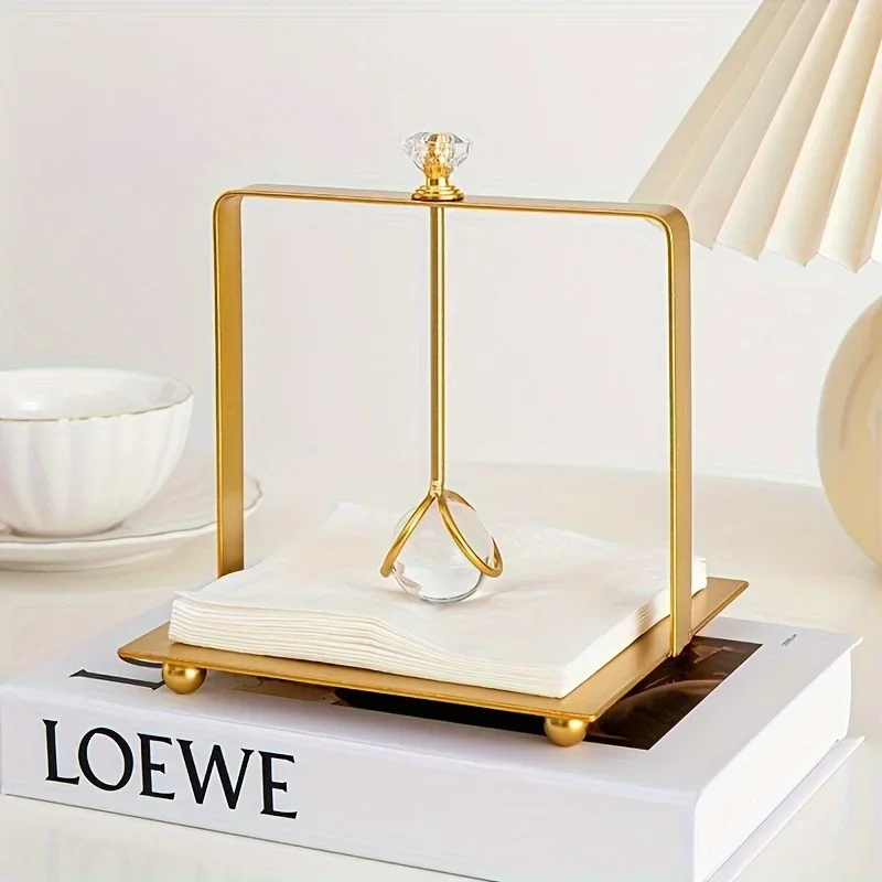 1pc Elegant Golden Stainless Steel Square Napkin Holder with Clear Crystal Accent,Freestanding Tissue Organizer for Bathroom
1pc Elegant Golden Stainless Steel Square Napkin Holder with Clear Crystal Accent,Freestanding Tissue Organizer for Bathroom