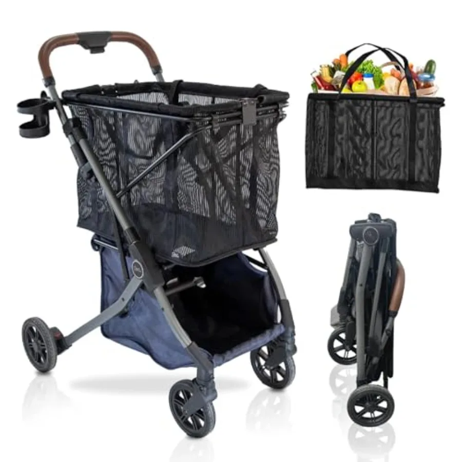 Stability shopping cart for grocery use lightweight aluminum frame blue color premium wheels, removable bag with carry strap, l
Stability shopping cart for grocery use lightweight aluminum frame blue color premium wheels, removable bag with carry strap, l