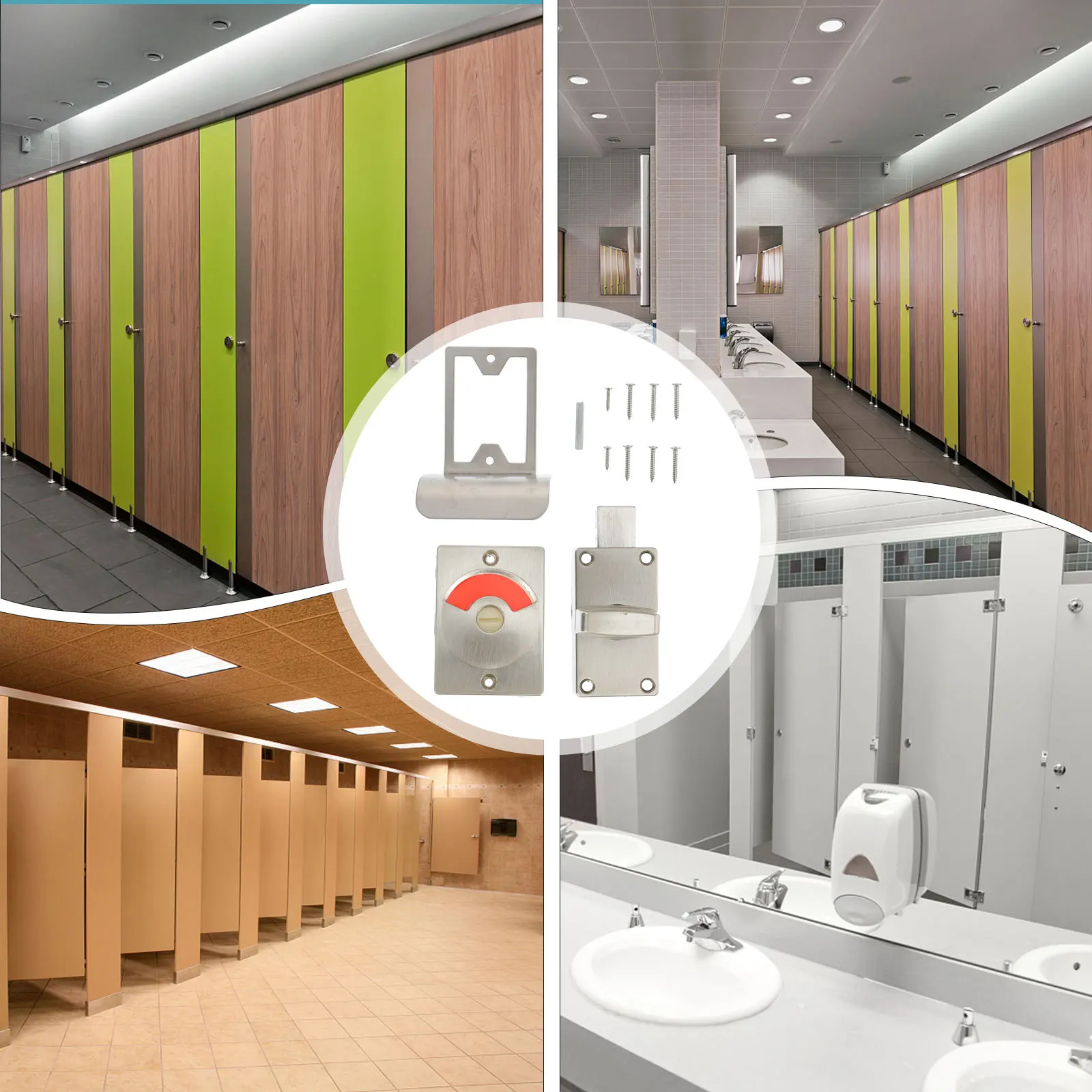 Public Toilet Indicator Lock Stainless Steel Thick Structure Red Green Display Toilet Partition Lock for Offices Schools
Public Toilet Indicator Lock Stainless Steel Thick Structure Red Green Display Toilet Partition Lock for Offices Schools