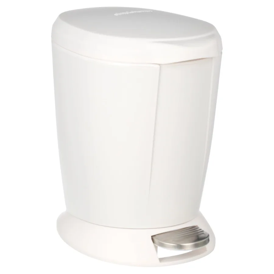 6 Liter/ 1.6 gal Plastic Compact Round Bathroom Step Trash Can, White
6 Liter/ 1.6 gal Plastic Compact Round Bathroom Step Trash Can, White