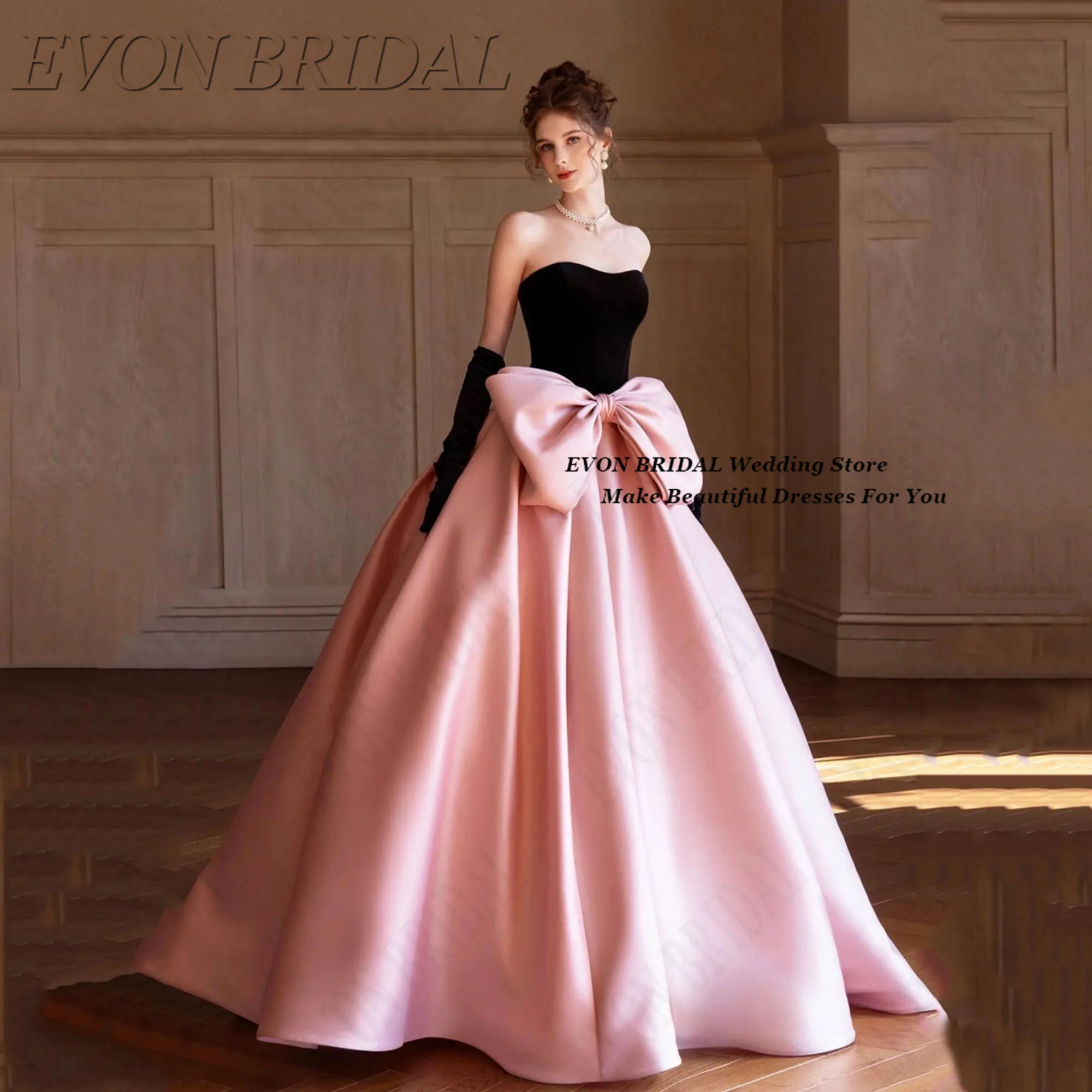 EVON BRIDAL Sleeveless Evening Dress Black And Pink Women's Evening Dresses Bow Sweep Train A-Line Celebrity Dresses Customized
EVON BRIDAL Sleeveless Evening Dress Black And Pink Women's Evening Dresses Bow Sweep Train A-Line Celebrity Dresses Customized