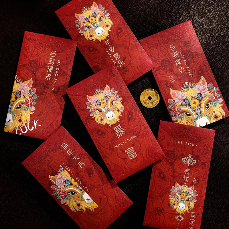 6pcs 2026 Horse Year Red Envelopes Chinese Style Blessing Lucky Money Envelopes Traditional Cartoon Red Packets
6pcs 2026 Horse Year Red Envelopes Chinese Style Blessing Lucky Money Envelopes Traditional Cartoon Red Packets
