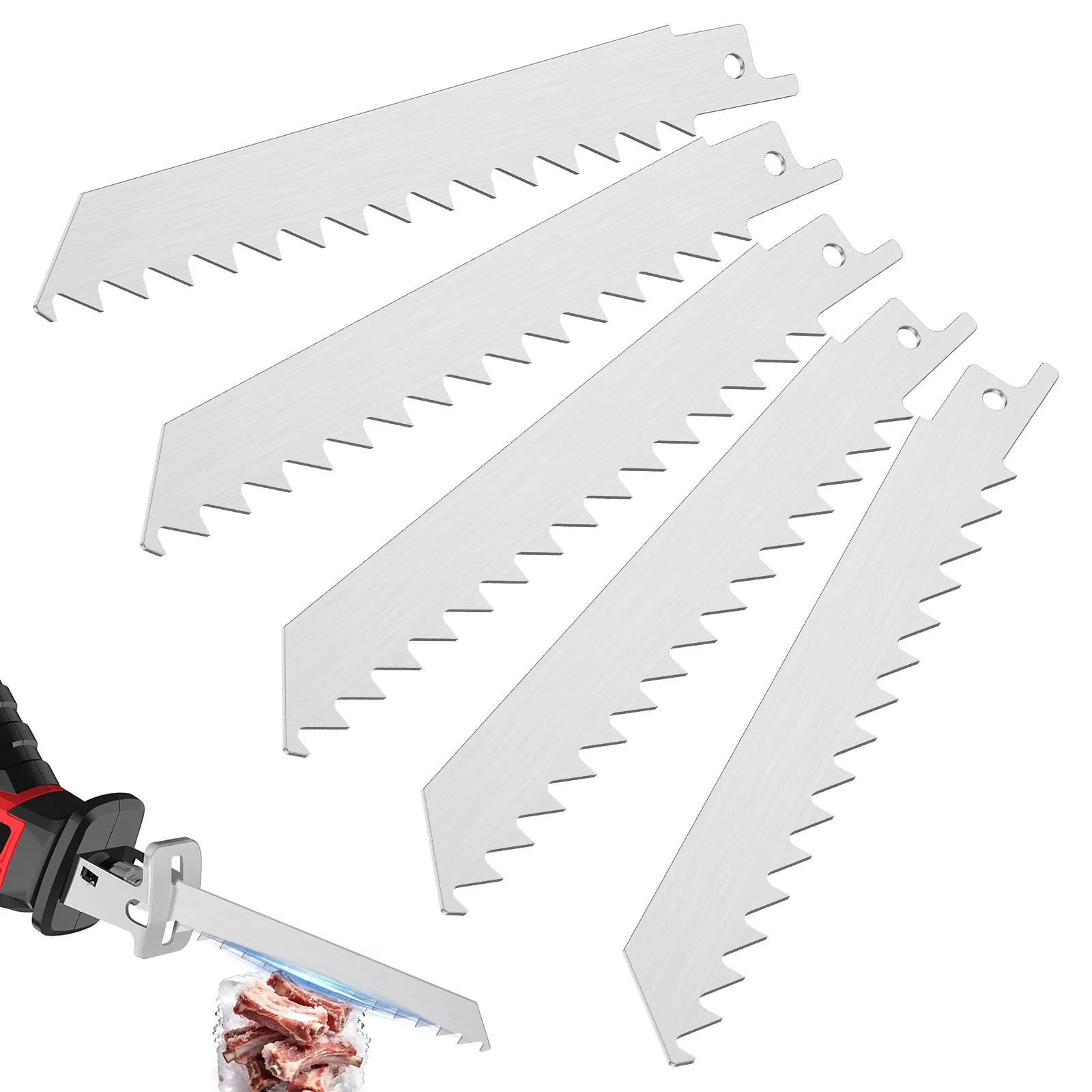 6-дюймовое сабельное пильное полотно из нержавеющей стали для резки костей замороженного мяса, 3 TPI, пильное полотно, 5 упаковок для домашнего коммерческого использования
6-дюймовое сабельное пильное полотно из нержавеющей стали для резки костей замороженного мяса, 3 TPI, пильное полотно, 5 упаковок для домашнего коммерческого использования