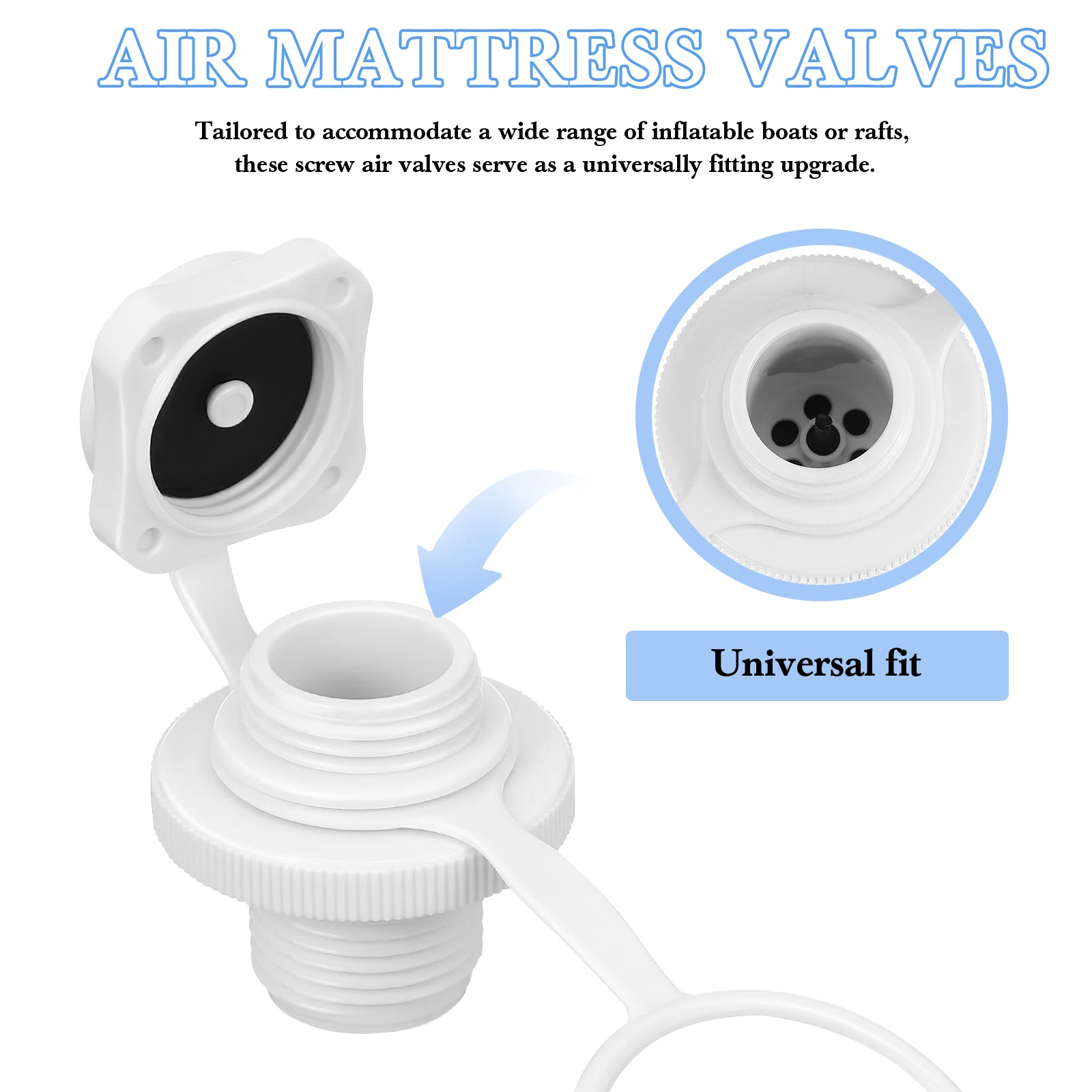 2pcs Boat Air Valves Universal Fit Resilient Plastic Replacement For Inflatable Boat Kayak Quick Inflate Deflate Screw
2pcs Boat Air Valves Universal Fit Resilient Plastic Replacement For Inflatable Boat Kayak Quick Inflate Deflate Screw