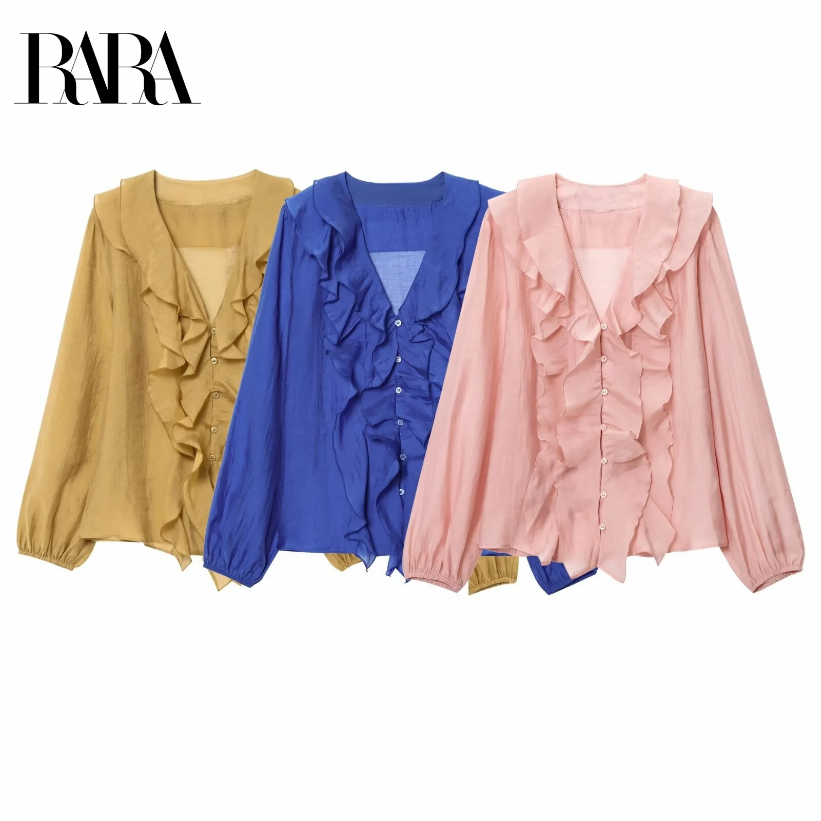 RARA Women's Summer New Layered Ruffle Decorated Casual Elegant Sweet V Neck Long Sleeve Chiffon Shirt
RARA Women's Summer New Layered Ruffle Decorated Casual Elegant Sweet V Neck Long Sleeve Chiffon Shirt
