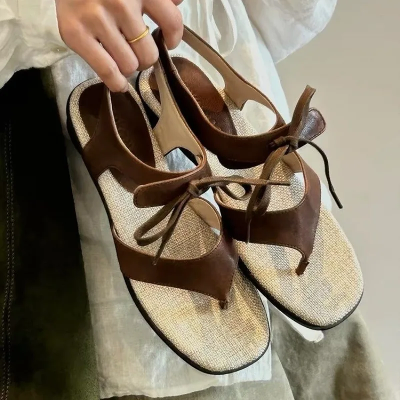 Casual Style Fashion Lace-Up Bow Slender Strap Combo Sandals Women's Outer Wear Commuter Flat Beach Shoes
Casual Style Fashion Lace-Up Bow Slender Strap Combo Sandals Women's Outer Wear Commuter Flat Beach Shoes