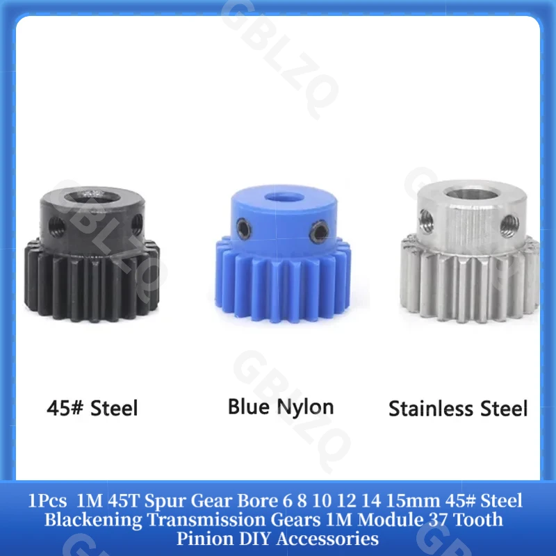 1Pcs 1M 45T Spur Gear Bore 6 8 10 12 14 15mm 45# Steel Blackening Transmission Gears 1M Module 37 Tooth Pinion DIY Accessories
1Pcs 1M 45T Spur Gear Bore 6 8 10 12 14 15mm 45# Steel Blackening Transmission Gears 1M Module 37 Tooth Pinion DIY Accessories