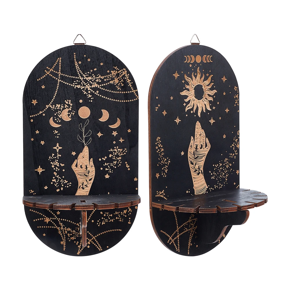 1bag 2 sets Small Shelf Black Sun Display Shelf Magical Boho Hand Shelf Witch Stuff Wooden Hanging Holder for Crystals
1bag 2 sets Small Shelf Black Sun Display Shelf Magical Boho Hand Shelf Witch Stuff Wooden Hanging Holder for Crystals