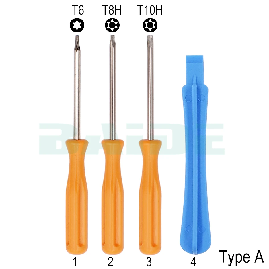 4 in 1 Screwdriver Torx T6 T8H T10H Pry Repair Tool Kit Screw Driver Opening Tools Set For Xbox One Xbox 360 PS3 PS4
4 in 1 Screwdriver Torx T6 T8H T10H Pry Repair Tool Kit Screw Driver Opening Tools Set For Xbox One Xbox 360 PS3 PS4