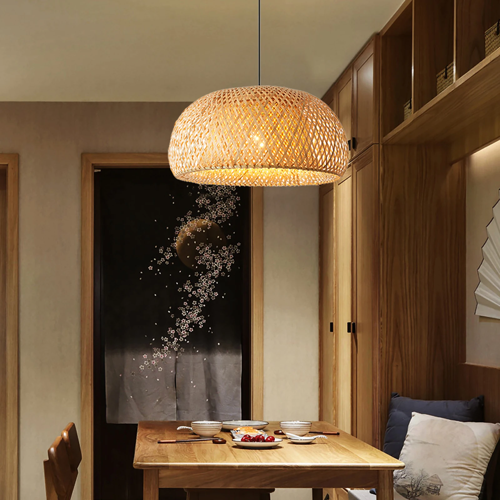 15 '' Bamboo Hand-woven Wicker Rattan Shade Pendant Light Fixture Rustic Vintage Hanging Lamp LED for Living Room Dining Room
15 '' Bamboo Hand-woven Wicker Rattan Shade Pendant Light Fixture Rustic Vintage Hanging Lamp LED for Living Room Dining Room