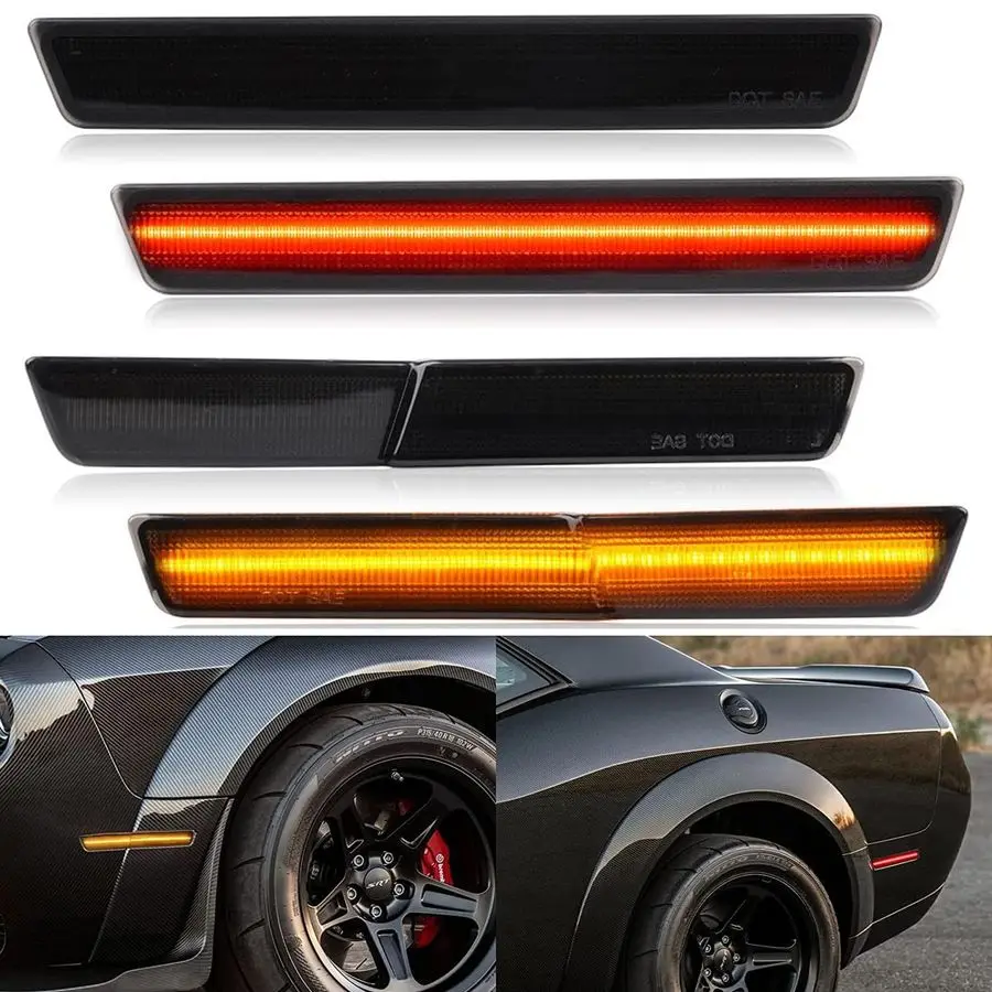 4 PCS LED Side Marker Lights Replacement for 20182023 Challenger SRT Hellcat, R T Scat Pack Widebody for Redeye Super Stock Jail
4 PCS LED Side Marker Lights Replacement for 20182023 Challenger SRT Hellcat, R T Scat Pack Widebody for Redeye Super Stock Jail